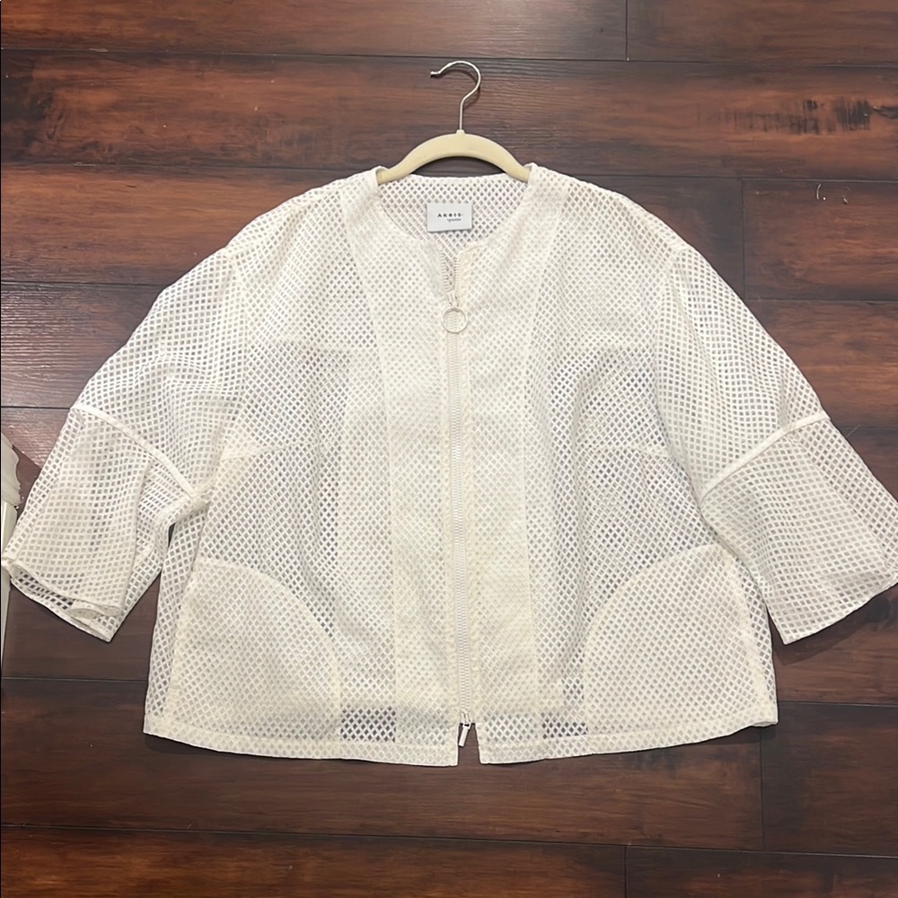 Akris Punto Mesh Zip-Up Blouse
